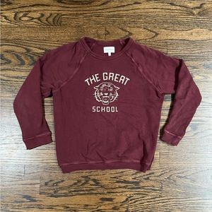 The Great Little School Tiger sweatshirt maroon size 10 mulled wine color